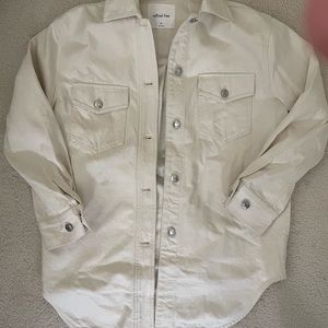 aritzia Wilfred Free Ivory Denim Shacket